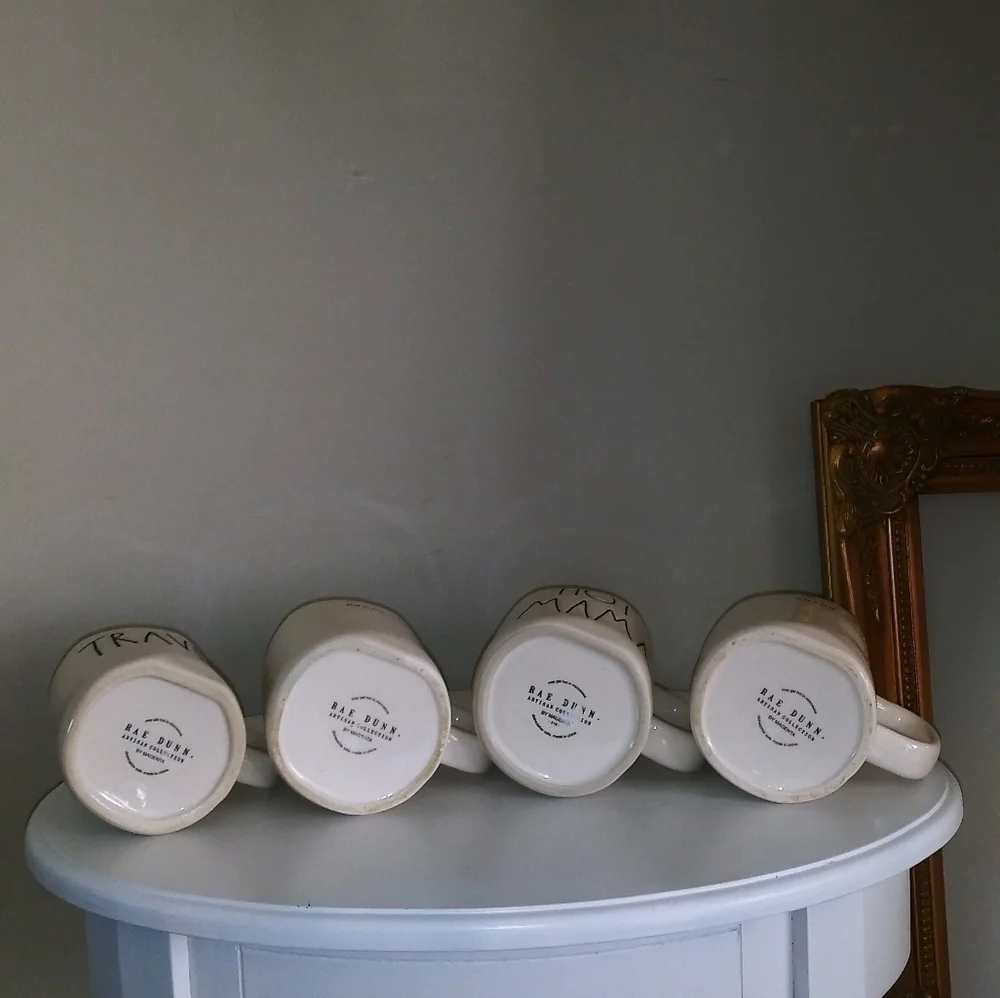 Rae Dunn Mugs 4 set collectibles‎ coffee tea cream
